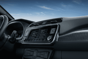 Infotainment screen on a 2024 Nissan Leaf