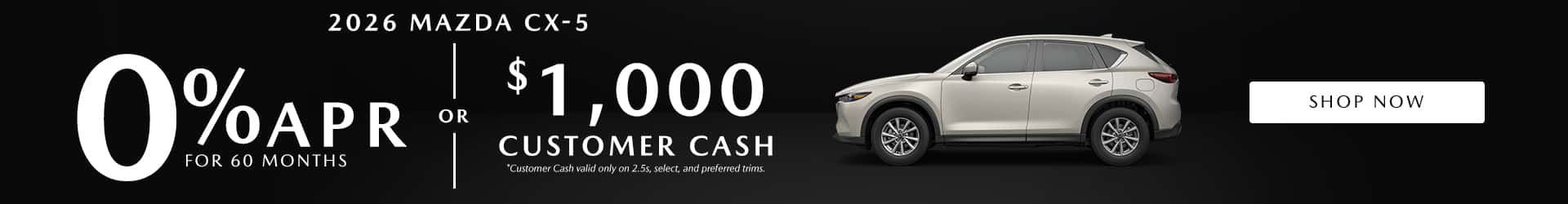 0% APR on 2026 CX-5's