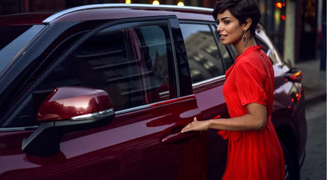 lady opening car door
