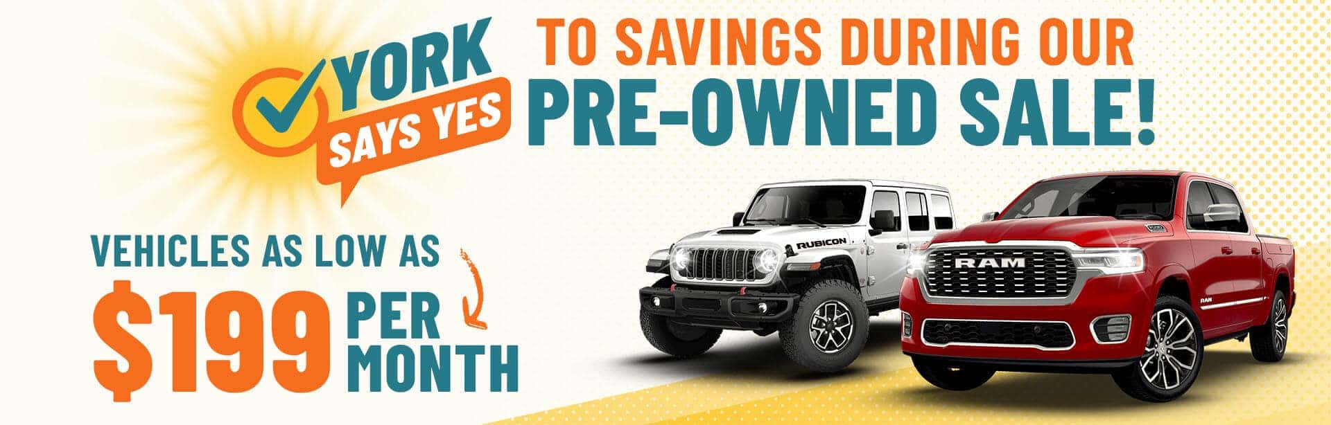 Say Yes to Pre-owned savings at York CDJR in Brazil, Indiana.